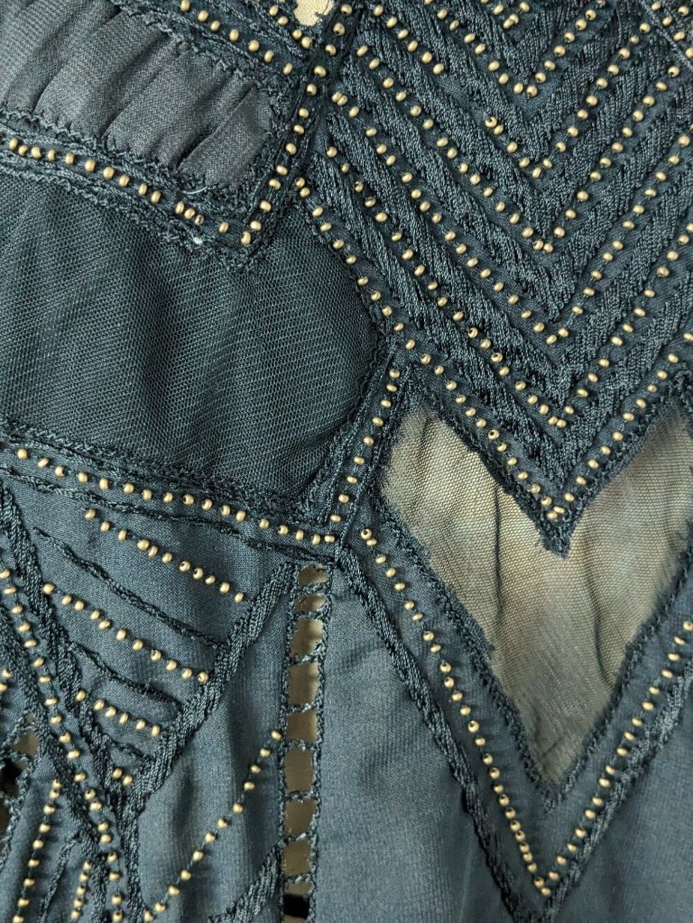 Buffalo Embellished Top with Mesh Panels and beading size small - Picture 5 of 8